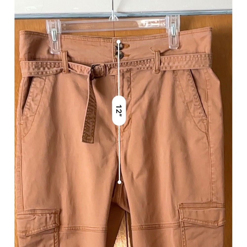 Cabi Womens Cargo Utility Cropped Pants 6 Belted Waist Fashion Modern Terracotta - Picture 6 of 11
